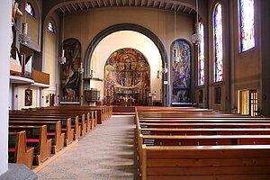 Wieselburg, Pfarrkirche hl. Ulrich, Inneres des Anbaus von 1953/58