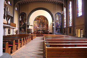 Wieselburg, Pfarrkirche hl. Ulrich, Inneres des Anbaus von 1953/58