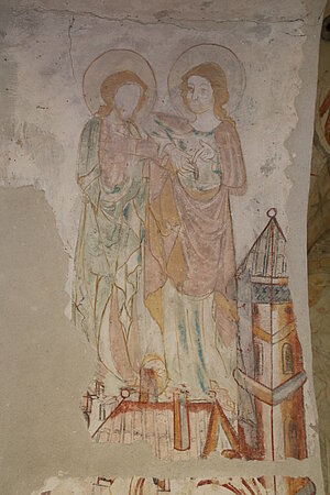 Spital bei Weitra, Pfarrkirche hl. Johannes der Täufer, Wandmalereien im Turmjoch, um 1360