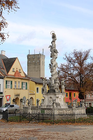 Ernstbrunn, Pestsäule mit Maria Immaculata, 1714, Rochus Mayrhofer