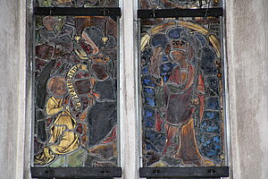 Zelking, Pfarrkirche hl. Erhard, Glasfenster im Chor, um 1420