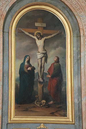 Ebergassing, Pfarrkirche Maria Himmelfahrt, Seitenaltarbild von Leopold Schulz, 1851