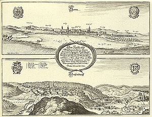 Kaspar Merian, Horn und Drosendorf, Kupferstich, 1656