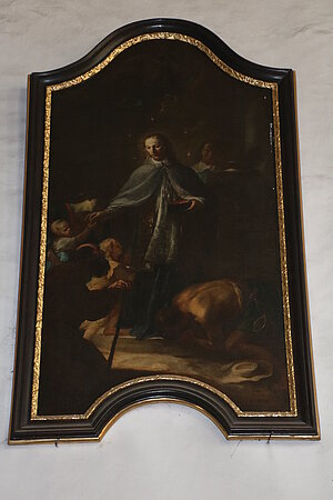 Langenlois, Pfarrkirche hl. Laurentius, Altarbild mit Hl. Nepomuk, Martin Johann Schmidt, um 1750