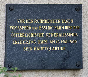 Aderklaa, Dorfanger 48, 1809 Hauptquartier von Erzherzog Karl