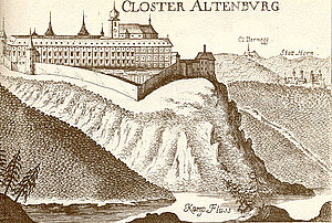 Stift Altenburg, Kupferstich von Georg Matthäus Vischer, aus: Topographia Archiducatus Austriae Inferioris Modernae, Wien 1672