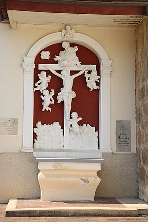 St. Valentin-Landschach, Pfarrkirche hl. Valentin, barocker Armer-Seelen-Altar an der Südseite des Turmes
