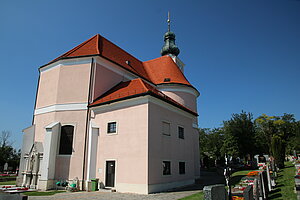 Reisenberg, Pfarrkirche hl. Pankratius, romanisch-gotische Wehrkirche, 1703 barockisiert