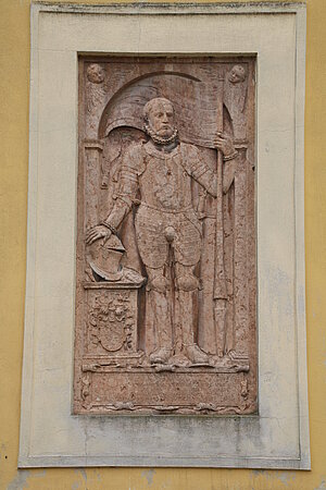 Großweikersdorf, Pfarrkirche hl. Georg, Grabstein Hans Turzo von Bethlehemsdorf, 1587
