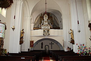 St. Oswald, Pfarrkirche St. Oswald, im Kern romanisch, Kreuzgratgewölbe, 1. Viertel 17. Jahrhundert