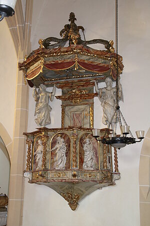 Altpölla, Pfarrkirche Mariae Himmelfahrt, Kanzel, Ende 17. Jh.