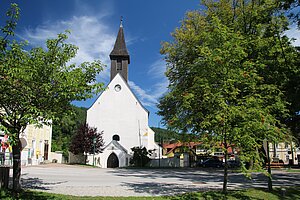 Feistritz am Wechsel, Pfarrkirche hl. Ulrich, spätgotische Wehrkirche, 1. Hälfte 14. Jh.