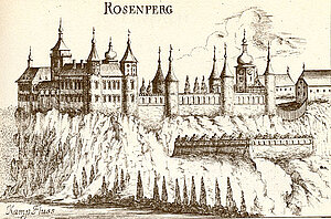 Rosenburg, Kupferstich von Georg Matthäus Vischer, aus: Topographia Archiducatus Austriae Inferioris Modernae, 1672