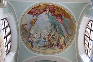 Klein-Mariazell, ehem. Benediktinerabtei, Pfarrkirche Mariae Himmelfahrt, Freskenausstattung von Johann Wenzel Bergl 1764-65