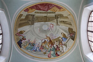 Klein-Mariazell, ehem. Benediktinerabtei, Pfarrkirche Mariae Himmelfahrt, Freskenausstattung von Johann Wenzel Bergl 1764-65