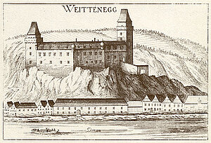 Weitenegg, Kupferstich von Georg Matthäus Vischer, aus: Topographia Archiducatus Austriae Inferioris Modernae, 1672