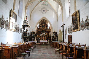 Annaberg, Pfarr- und Wallfahrtskirche hl. Anna, Blick gegen den Chor