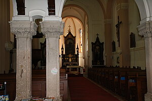 Markt Piesting, Pfarrkirche hl. Leonhard, frühistoristischer Bau, Mitte 19. Jh.