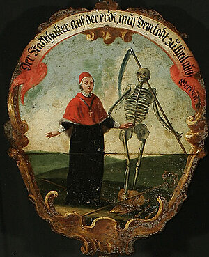 Totenschilder, Totentanz Papst, Edlitz, Heimatmuseum Neunkirchen