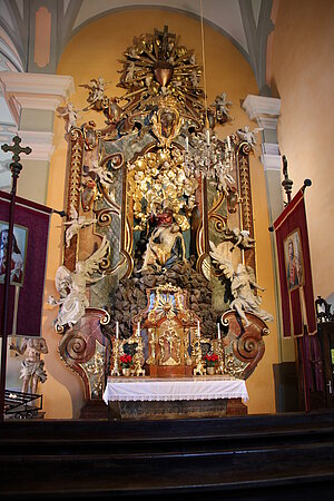 Mariahilfberg, Wallfahrtskirche Hilfreiche Jungfrau Maria, Schmerzensmutteraltar, Georg Pämmer 1718