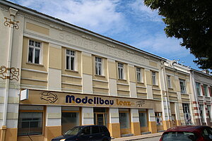 Berndorf, Bahnhofstraße, Konsumanstalt, Wurstfabrik, Schwarz- und Weißbäckerei, 1904-08, Oskar Laske und Viktor Fiala