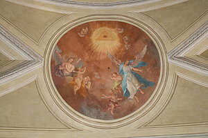 Furth, Pfarrkirche hl. Wolfgang, Wandmalerei in barocken Formen, um 1950