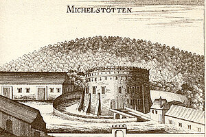 Schloss Michelstetten, Kupferstich von Georg Matthäus Vischer, aus: Topographia Archiducatus Austriae Inferioris Modernae, 1672
