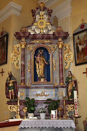 St. Martin bei Weitra, Pfarrkirche hl. Martin, Seitenaltar, Ende 17. Jahrhundert, Auszug aus 18. Jahrhundert