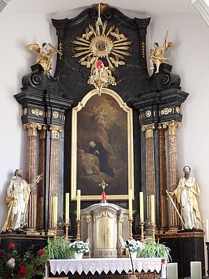 St. Aegyd am Neuwalde, Pfarrkirche hl. Ägydius, Hochaltar, M. 18. Jh.