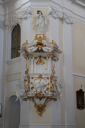 Pfarr- und Wallfahrtskirche Mariae Himmelfahrt, Kanzel, um 1758