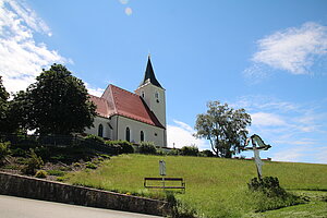 St. Michael am Bruckbach, Pfarrkirche hl. Michael, spätgotische Hallenkirche mit vorgestelltem Westturm