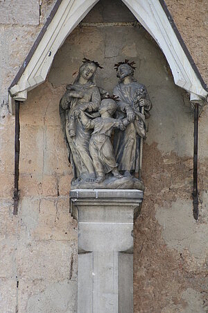 Bad Fischau, Pfarrkirche hl. Martin, barocke Figurengruppe hl. Familie