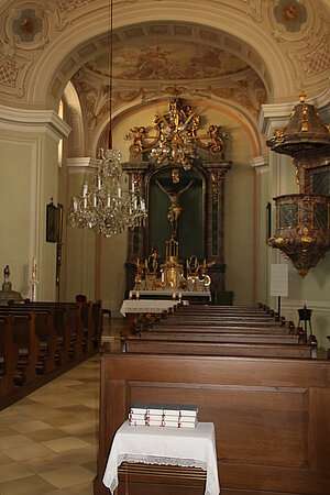 Theresienfeld, Pfarrkirche hl. Kreuz, ab 1767 von Josef Gerl errichtet