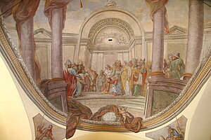 Furth an der Triesting, Pfarrkirche hl. Maria Magdalena, Fresken von F: X. Dobler, 1795 - Christus und die Ehebrecherin