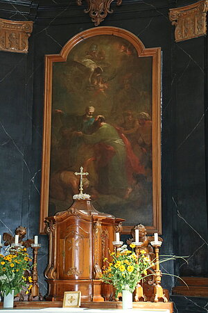 Haugsdorf, Pfarrkirche Hll. Petrus und Paulus, Hochaltar, 1778, Altarbild von 1796