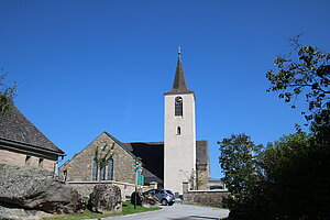 Bad Traunstein, Pfarrrkirche hl. Georg, Neubau von Ladislaus Hruska, 1959-62 unter Verwendung älterer Bauteile