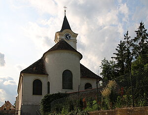 Mittergrabern, Pfarrkirche hl. Johannes d. Täufer, gotische Staffelhallenkirche, Umbauten im Frühbarock und 19. Jh.