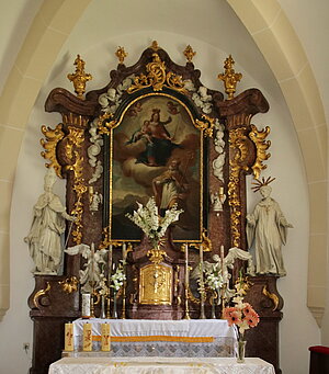 Schwarzau im Gebirge, Pfarrkirche hl. Nikolaus, Hochaltar, 1775