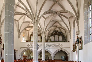 Lunz, Pfarrkirche Hl. Drei Könige, Blick Richtung Empore