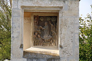 Drasenhofen, Tabernakelpfeiler in der nordöstlichen Friedhofsecke, spätgotisch