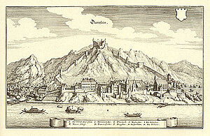 Dürnstein, Kupferstich von Matthäus Merian, aus: Topographia Provinciarum Austriacarum,  Frankfurt am Main 1679