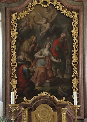 WInklarn, Pfarrkirche hl. Rupert, Altarbild Martyrium der hl. Katharina, 1770-80