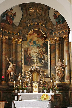 Petronell-Carnuntum, Pfarrkirche hl. Petronilla, Hochaltar von 1717