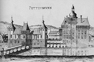 Schloss Pottenbrunn, Kupferstich von Georg Matthäus Vischer, aus: Topographia Archiducatus Austriae Inferioris Modernae, 1672