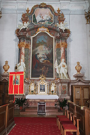 Maria Langegg, Pfarr- und Wallfahrtskirche Mariae Geburt, Seitenaltar, Josef Adam Mölk und Werkstatt