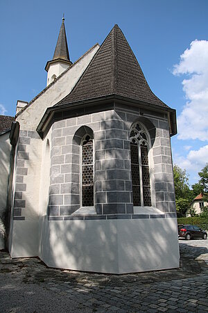 Enzesfeld,  Bürgerspitalskirche Zu den 7 heiligen Zufluchten, Saalraum, um 1400