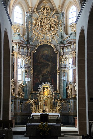Neunkirchen, Pfarrkirche Mariae Himmelfahrt, Hochaltar, um 1740