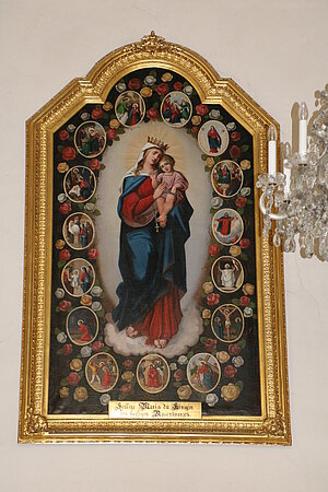 Haringsee, Pfarrkirche hl. Laurenz, Rosenkranzbild, 19. Jh.