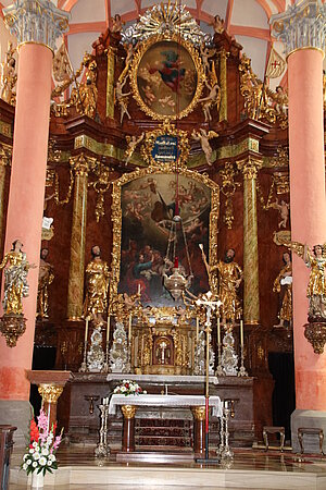 Scheibbs, Pfarrkirche hl. Maria Magdalena, Hochaltar, 1704 bezeichnet