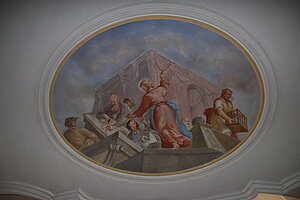 Wösendorf, Pfarrkirche hl. Florian, Deckenfresken, Anton Mayer, 1791, Vertreibung der Händler